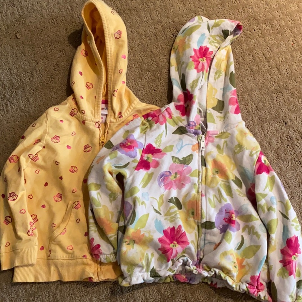 2 zip-up sweatshirts - 2T